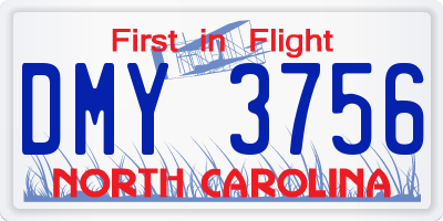 NC license plate DMY3756