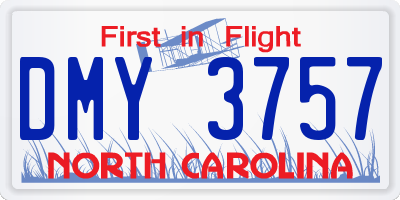 NC license plate DMY3757