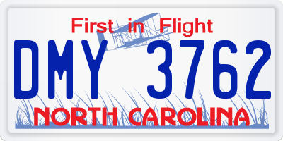 NC license plate DMY3762