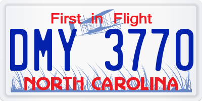 NC license plate DMY3770