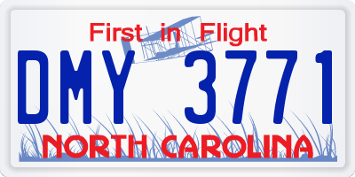 NC license plate DMY3771