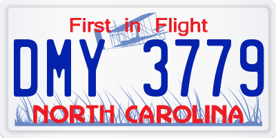 NC license plate DMY3779