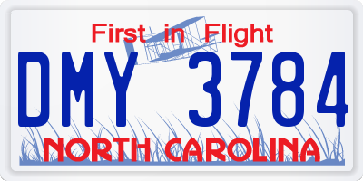 NC license plate DMY3784