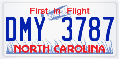 NC license plate DMY3787