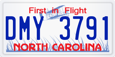 NC license plate DMY3791
