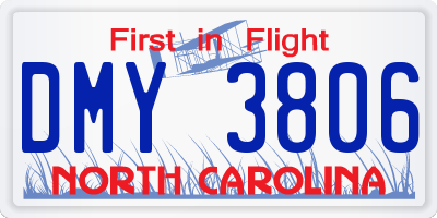 NC license plate DMY3806