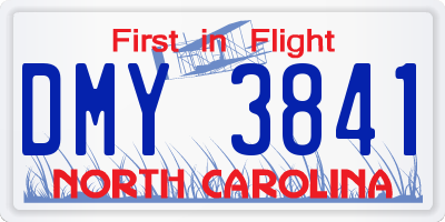 NC license plate DMY3841