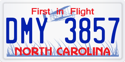 NC license plate DMY3857