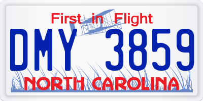 NC license plate DMY3859
