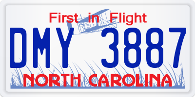 NC license plate DMY3887