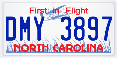 NC license plate DMY3897