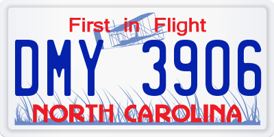 NC license plate DMY3906