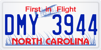 NC license plate DMY3944