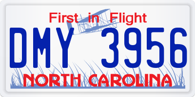 NC license plate DMY3956