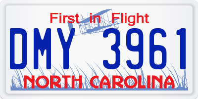 NC license plate DMY3961