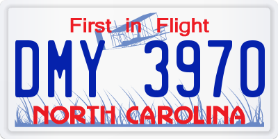 NC license plate DMY3970