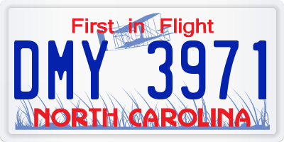 NC license plate DMY3971