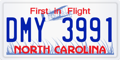 NC license plate DMY3991