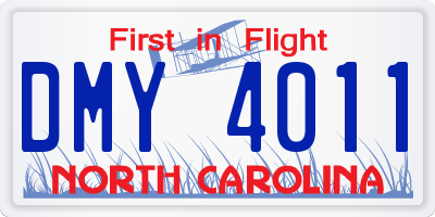 NC license plate DMY4011