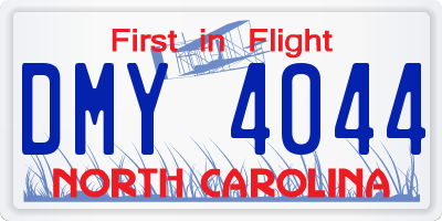 NC license plate DMY4044
