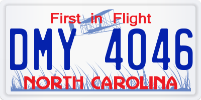 NC license plate DMY4046