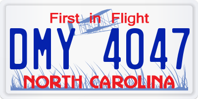 NC license plate DMY4047