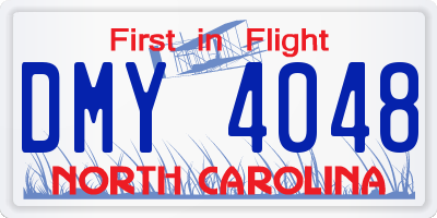 NC license plate DMY4048