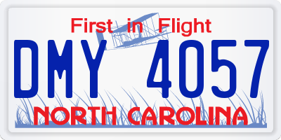 NC license plate DMY4057