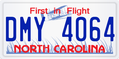 NC license plate DMY4064