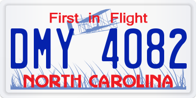 NC license plate DMY4082