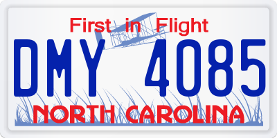 NC license plate DMY4085