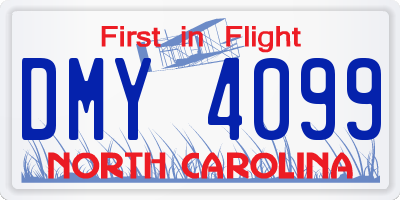 NC license plate DMY4099