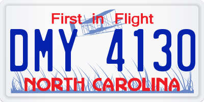 NC license plate DMY4130