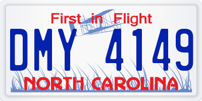 NC license plate DMY4149