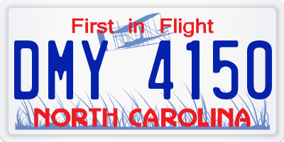 NC license plate DMY4150