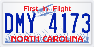 NC license plate DMY4173