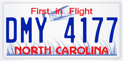 NC license plate DMY4177