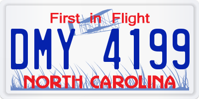 NC license plate DMY4199