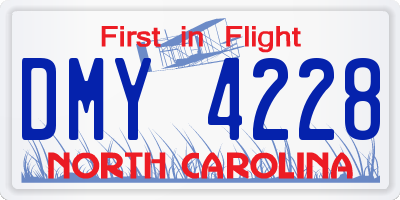 NC license plate DMY4228