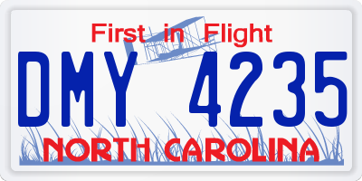 NC license plate DMY4235