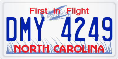 NC license plate DMY4249