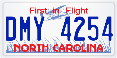 NC license plate DMY4254