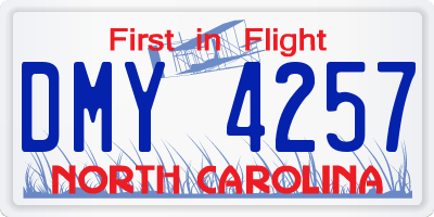 NC license plate DMY4257