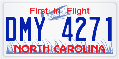 NC license plate DMY4271