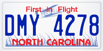 NC license plate DMY4278