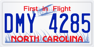 NC license plate DMY4285