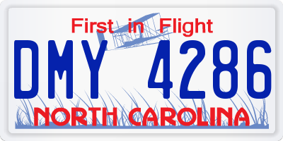 NC license plate DMY4286