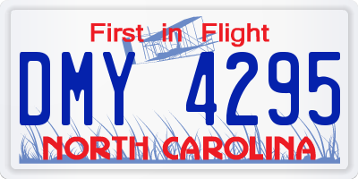 NC license plate DMY4295