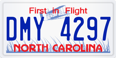 NC license plate DMY4297