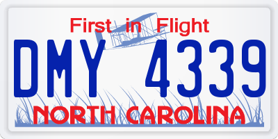NC license plate DMY4339
